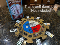 Wooden Mexican Train Game, Free Personalization (Trains and Dominoes NOT included)