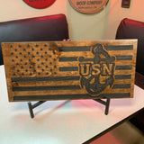 Navy Chief Flag - Wood Flag - 23" X 11" - Personalized - Navy Decor - Deployment Gift - Chief Petty Officer