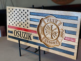 Firefighter's 3D American Flag 24 X 11