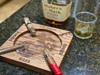 Personalized Military Cigar Ashtray, Custom with Your name for Army, Air Force, Navy, Marines, and Coast Guard.