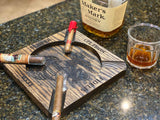 Personalized Marine Corps Cigar Wood Ashtray, Customized with your name, USMC Semper Fi