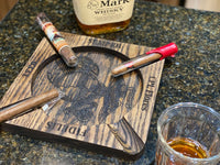 Personalized Marine Corps Cigar Wood Ashtray, Customized with your name, USMC Semper Fi