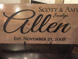 Family Established Sign. Simple and Elegant. The Perfect Wedding and Anniversary Gift