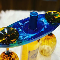 Wine Glass Caddy, Wine Glass holder, Wine butler mold, Beach Themed Wine Glass Caddy, New home Owner Gift, wine gifts