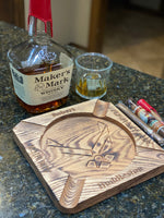 Personalized Military Cigar Ashtray, Custom with Your name for Army, Air Force, Navy, Marines, and Coast Guard.