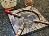 Personalized Marine Corps Cigar Wood Ashtray, Customized with your name, USMC Semper Fi