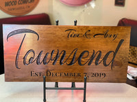 Family Established Sign. Simple and Elegant. The Perfect Wedding and Anniversary Gift