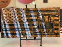 Rustic Oilfield Flag - 3D Wavy Wood Flag - 23" X 11" - Personalized - Oilfield Decor