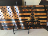 Rustic Oilfield Flag - 3D Wavy Wood Flag - 23" X 11" - Personalized - Oilfield Decor