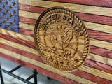 US Navy 3D Wooden Flag, wooden flag with sailor, USN Flag with name, Wooden American Flag, Semper Fortis