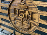 US Navy Chief Wooden Flag, Petty Officer, Wooden American Flag, Semper Fortis