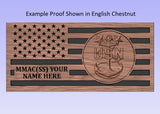 US Navy Chief Wooden Flag, Petty Officer, Wooden American Flag, Semper Fortis