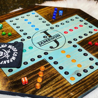 Wooden Aggravation Board Game With Dice and Marbles, Free Personalization