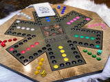 Wooden Aggravation Board Game With Dice and Marbles, Free Personalization