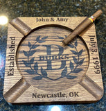 Personalized Cigar Ashtray, Custom with Your name for OU, LEO, Police, Army, Air Force, Navy, Marines, and Coast Guard.