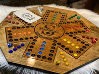 Wooden Aggravation Board Game With Dice and Marbles, Free Personalization