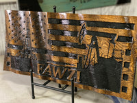 Rustic Oilfield Flag - 3D Wavy Wood Flag - 23" X 11" - Personalized - Oilfield Decor