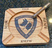 Personalized Cigar Ashtray, Custom with Your name for OU, LEO, Police, Army, Air Force, Navy, Marines, and Coast Guard.