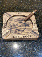 Personalized Cigar Ashtray, Custom with Your name for OU, LEO, Police, Army, Air Force, Navy, Marines, and Coast Guard.