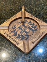 Personalized Cigar Ashtray, Custom with Your name for OU, LEO, Police, Army, Air Force, Navy, Marines, and Coast Guard.