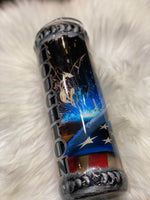 Welders Tumbler Gift for Him, Personalized Expoxy Tumbler With American Flag