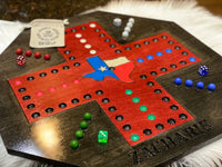 Texas Edition Wooden Wahoo Board Game With Dice and Marbles, Free Personalization