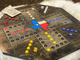 Texas Edition Wooden Wahoo Board Game With Dice and Marbles, Free Personalization