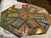 Camping RV Themed Wooden Wahoo Board Game With Dice and Marbles, Free Personalization