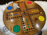 Wooden Carbles Board Game With Dice and Marbles, Free Personalization