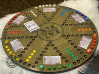 Wooden Carbles Board Game With Dice and Marbles, Free Personalization