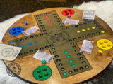 Wooden Carbles Board Game With Dice and Marbles, Free Personalization