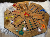 Camping RV Themed Wooden Wahoo Board Game With Dice and Marbles, Free Personalization