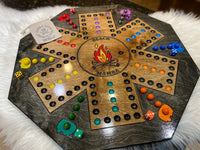 Camping RV Themed Wooden Wahoo Board Game With Dice and Marbles, Free Personalization