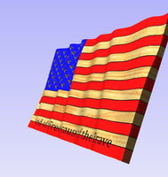 Rustic American Flag - 3D Wavy Wood Flag - 23" X 11" - Personalized