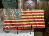 Rustic American Flag - 3D Wavy Wood Flag - 23" X 11" - Personalized