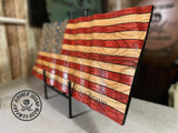 Rustic American Flag - 3D Wavy Wood Flag - 23" X 11" - Personalized