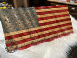 Rustic American Flag - 3D Wavy Wood Flag - 23" X 11" - Personalized